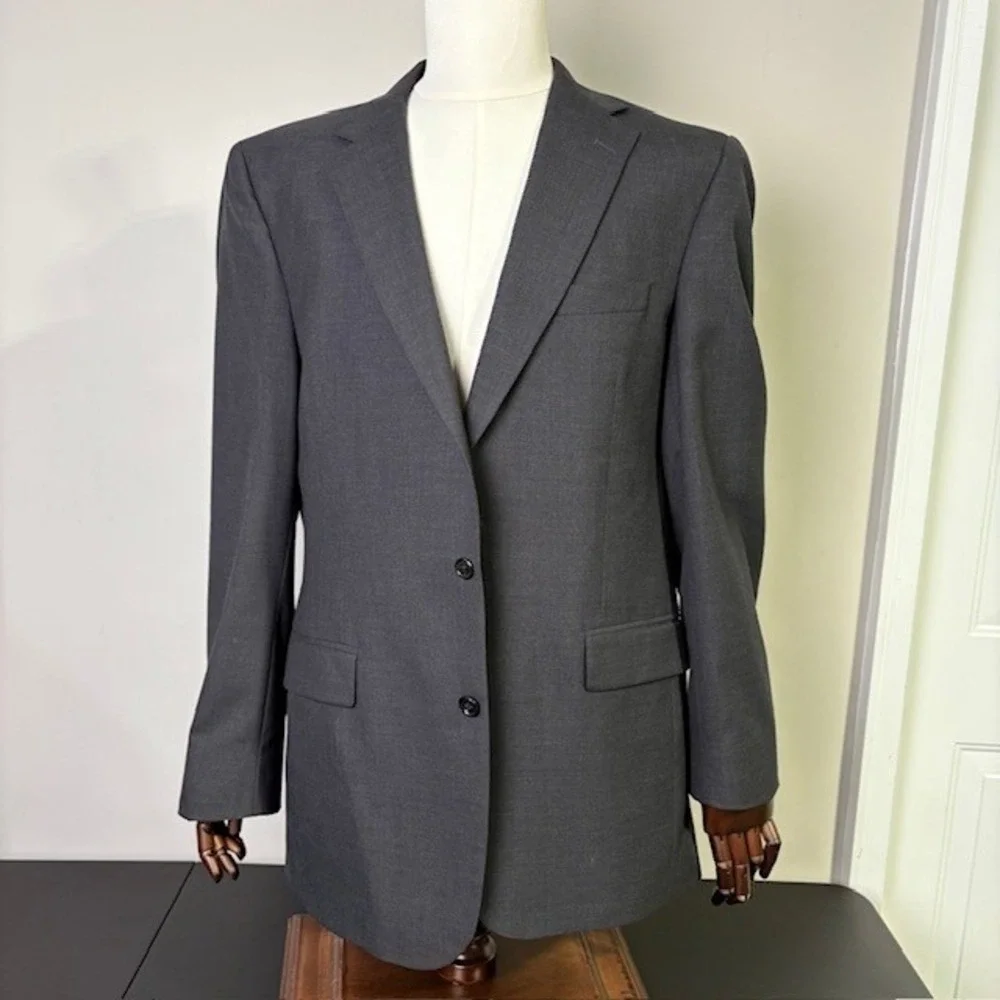 JOS A BANK Men's 41 L Charcoal Wool Suit‎ Jacket Blazer Professional Business